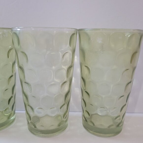 Vintage Mid Century Eldorado Green Juice Glasses 60’s-70’s Hazel Atlas Set Of 4 - Picture 2 of 7